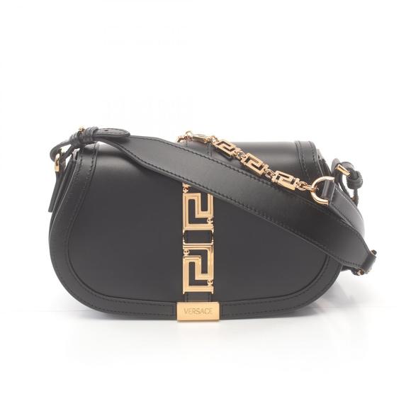 Versace Greca Goddess Shoulder Bag Leather Black - Picture 1 of 4